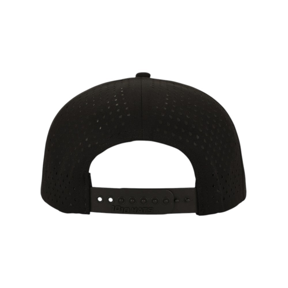 1010 Hats Five-panel Rope Dry-Fit Performance Hat - Black/ White Black