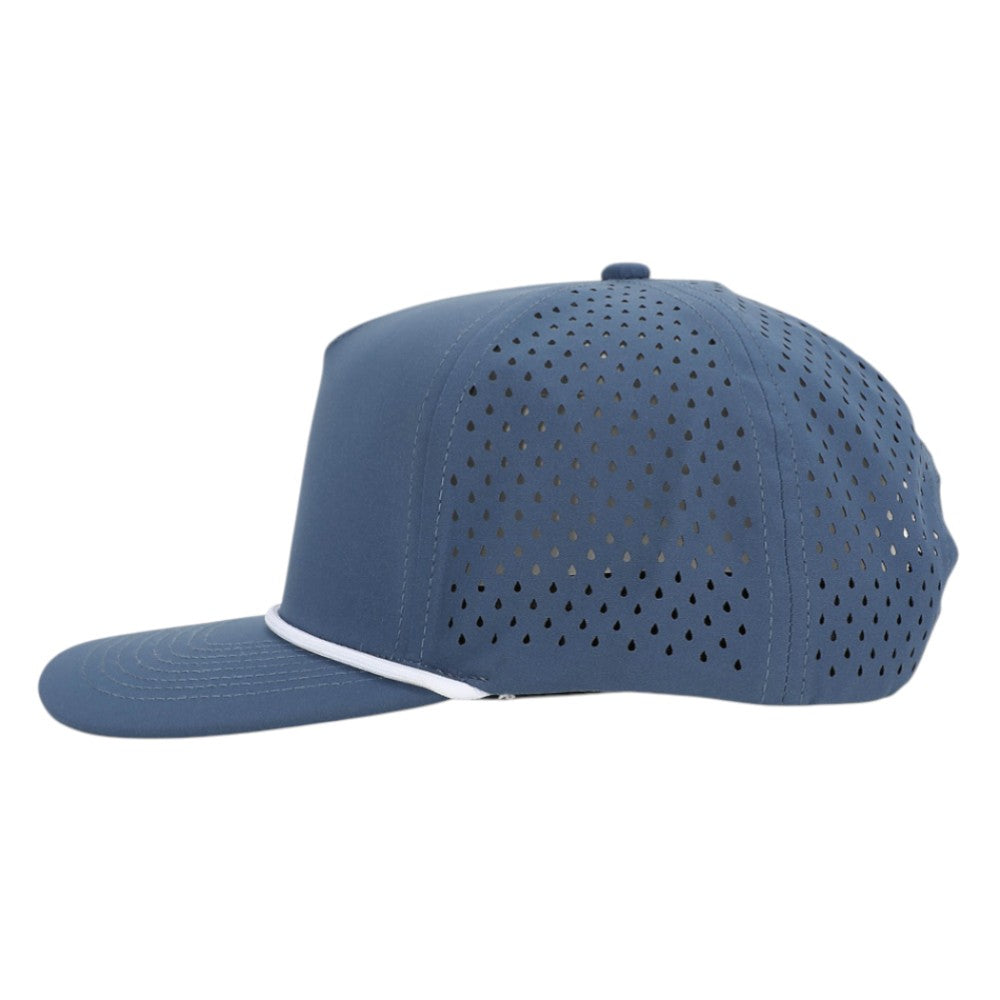 1010 Hats Five-panel Rope Dry-Fit Performance Hat - Deep Blue/White