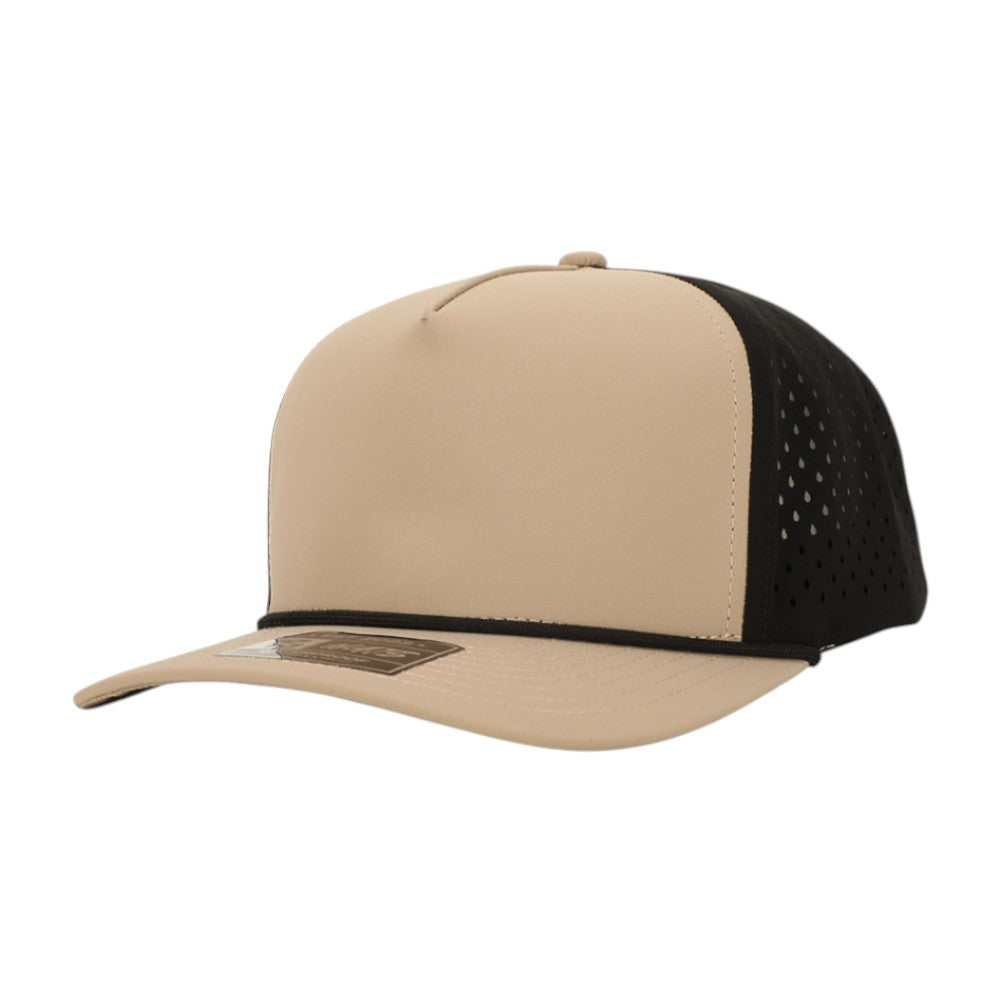 1010 Hats Five-panel Rope Dry-Fit Performance Hat - Khaki/Black/Black