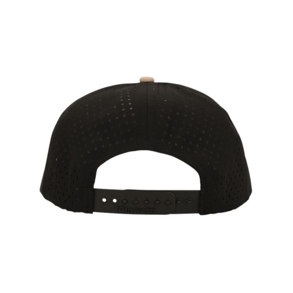 1010 Hats Five-panel Rope Dry-Fit Performance Hat - Khaki/Black/Black