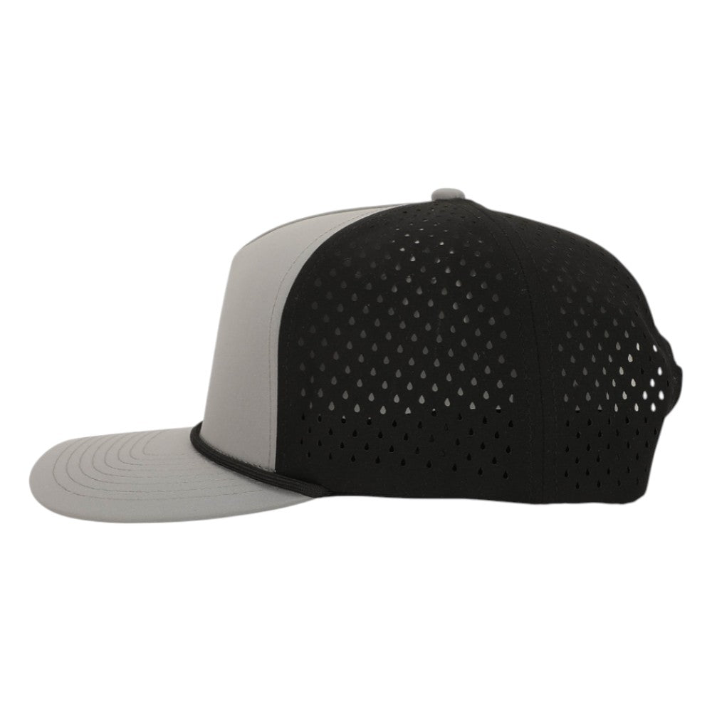 1010 Hats Five-panel Rope Dry-Fit Performance Hat - Light Gray/Black/Black