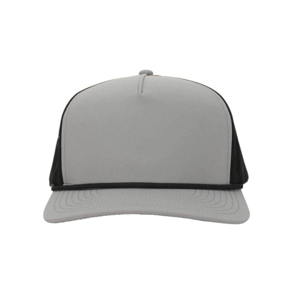 1010 Hats Five-panel Rope Dry-Fit Performance Hat - Light Gray/Black/Black