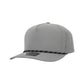 1010 Hats Five-panel Rope Dry-Fit Performance Hat - Light Gray/Black-Wihte