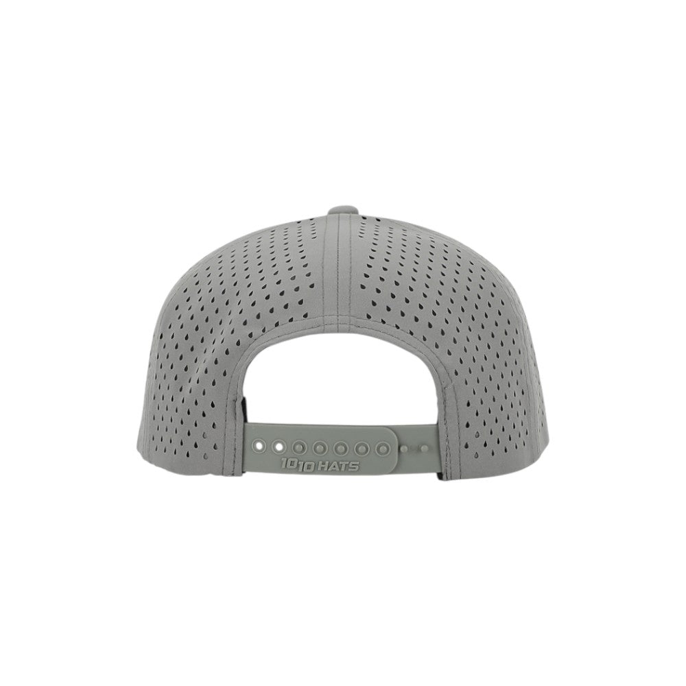 1010 Hats Five-panel Rope Dry-Fit Performance Hat - Light Gray/Black-Wihte