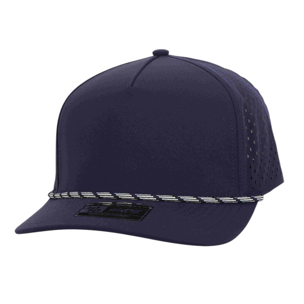 1010 Hats Five-panel Rope Dry-Fit Performance Hat - Navy/ Navy-White