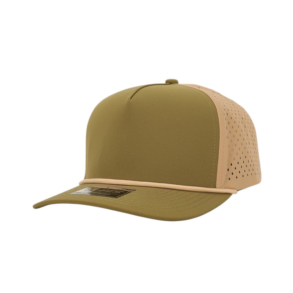 1010 Hats Five-panel Rope Dry-Fit Performance Hat - Olive Green/Tan/Tan
