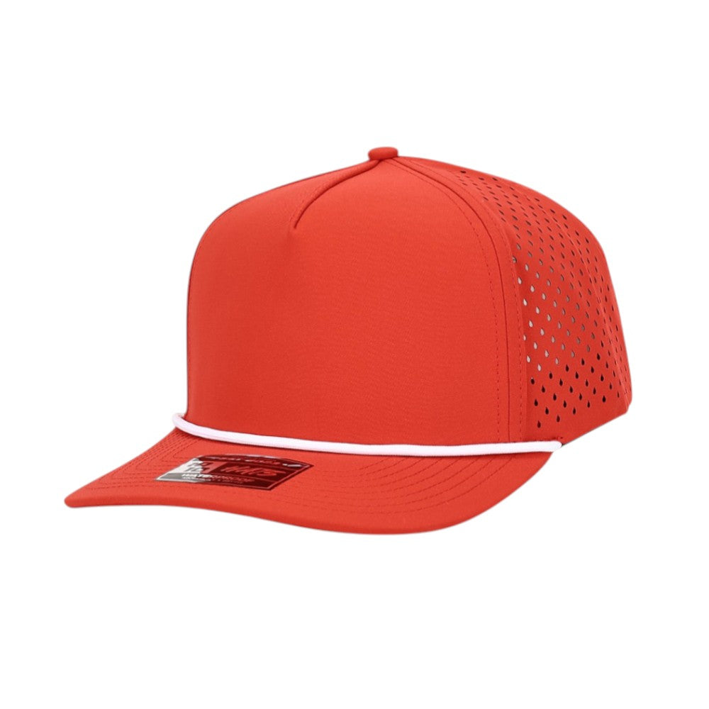 1010 Hats Five-panel Rope Dry-Fit Performance Hat - Red/White