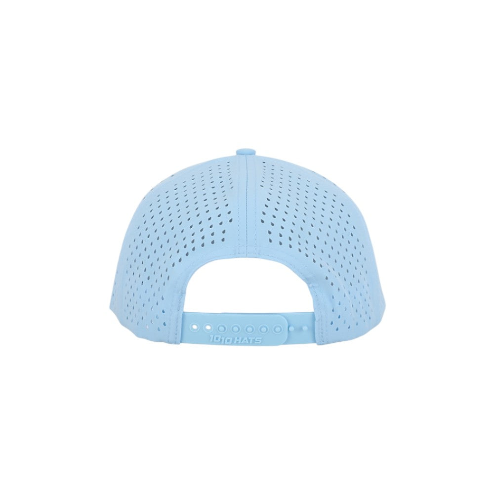 1010 Hats Five-panel Rope Dry-Fit Performance Hat - Sky Blue/White