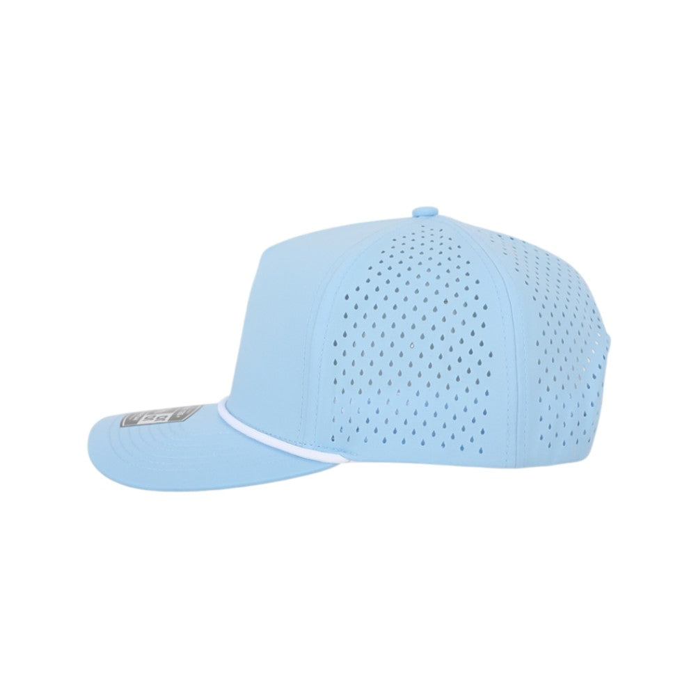 1010 Hats Five-panel Rope Dry-Fit Performance Hat - Sky Blue/White