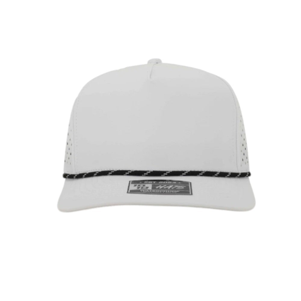1010 Hats Five-panel Rope Dry-Fit Performance Hat - White/Black-White