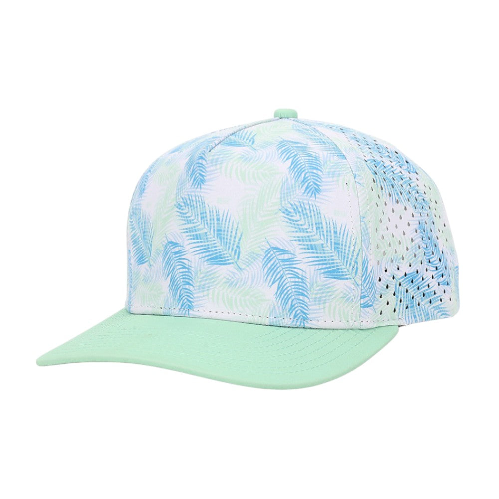 1010 Hats Five-panel Dry-Fit Performance Hat - Paste Palms/Pastel Green