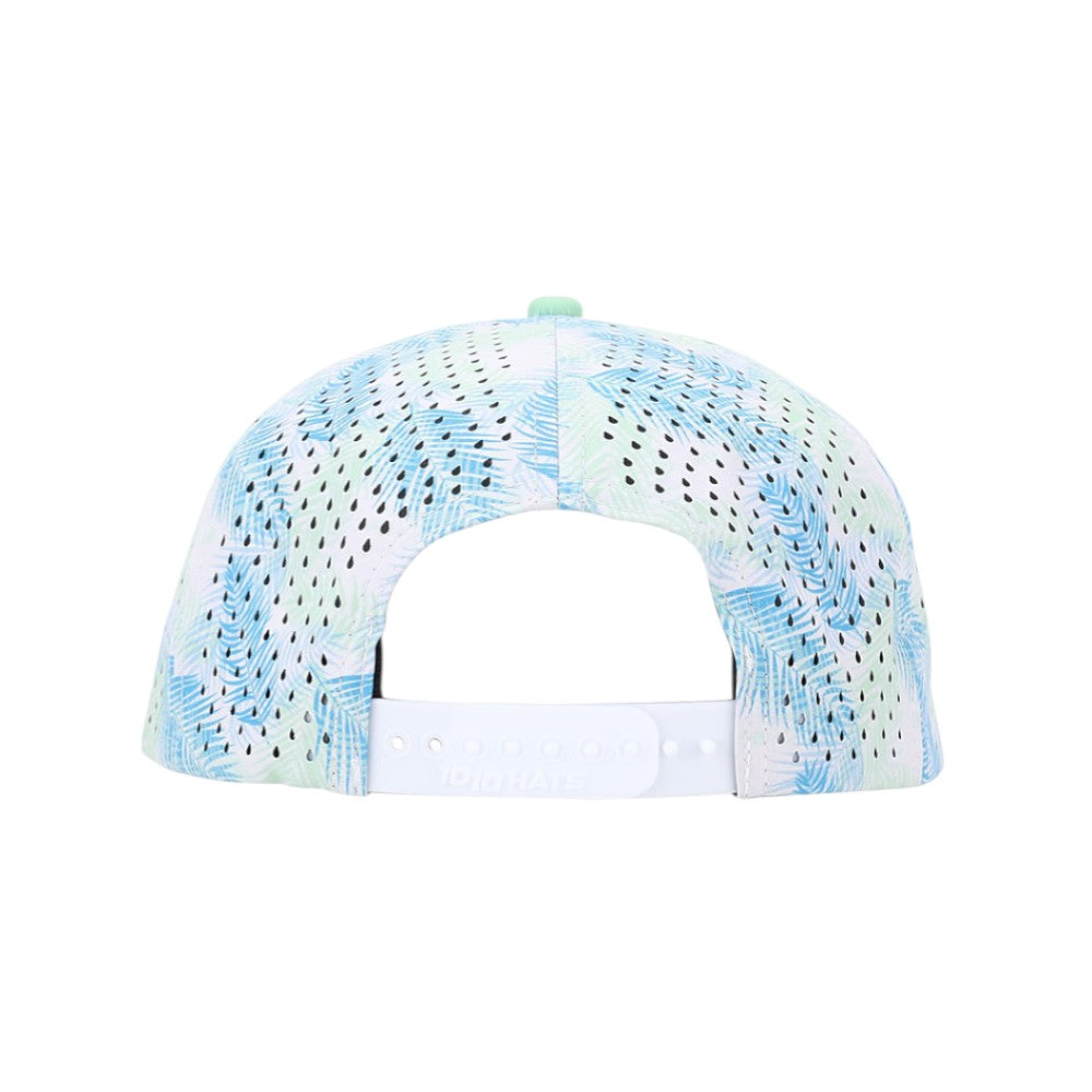 1010 Hats Five-panel Dry-Fit Performance Hat - Paste Palms/Pastel Green