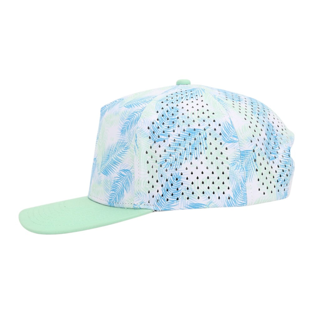 1010 Hats Five-panel Dry-Fit Performance Hat - Paste Palms/Pastel Green