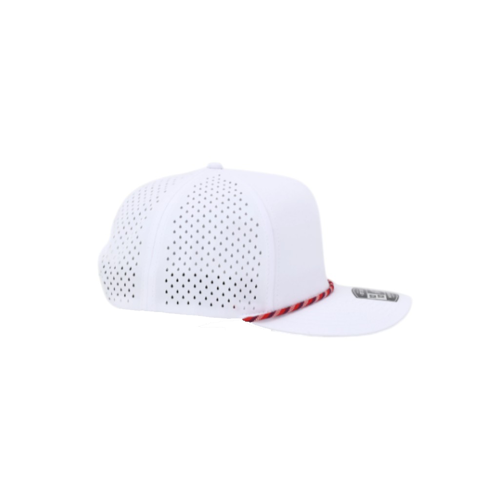 1010 Hats Five-panel Rope Dry-Fit Performance Hat - White/Red