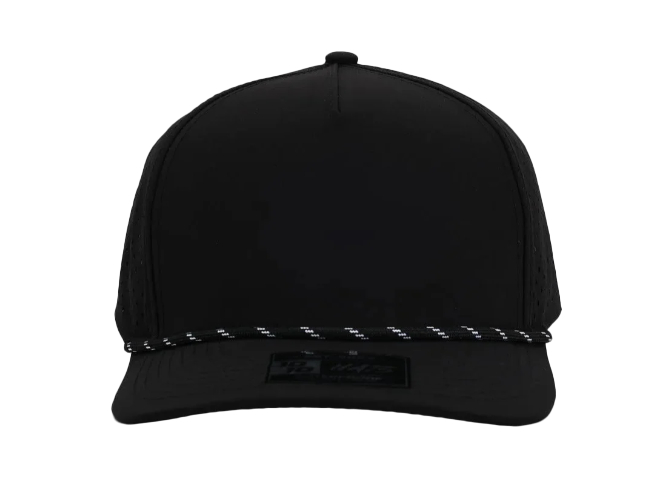 1010 Hats Five-panel Rope Dry-Fit Performance Hat - Black