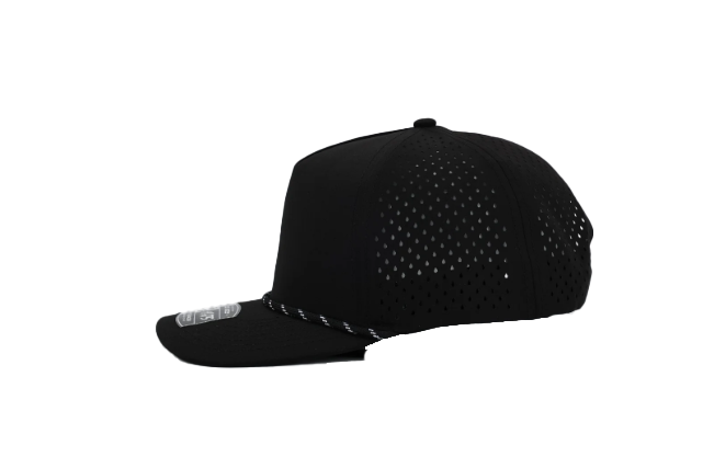 1010 Hats Five-panel Rope Dry-Fit Performance Hat - Black