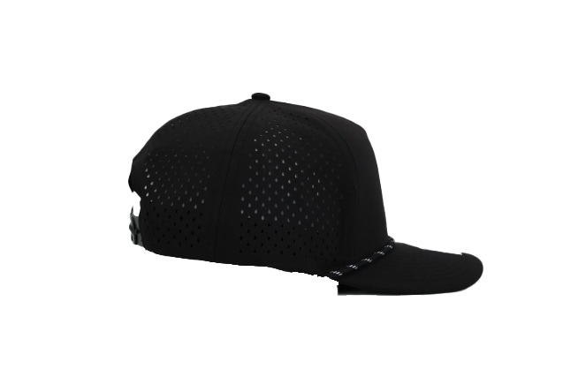 1010 Hats Five-panel Rope Dry-Fit Performance Hat - Black