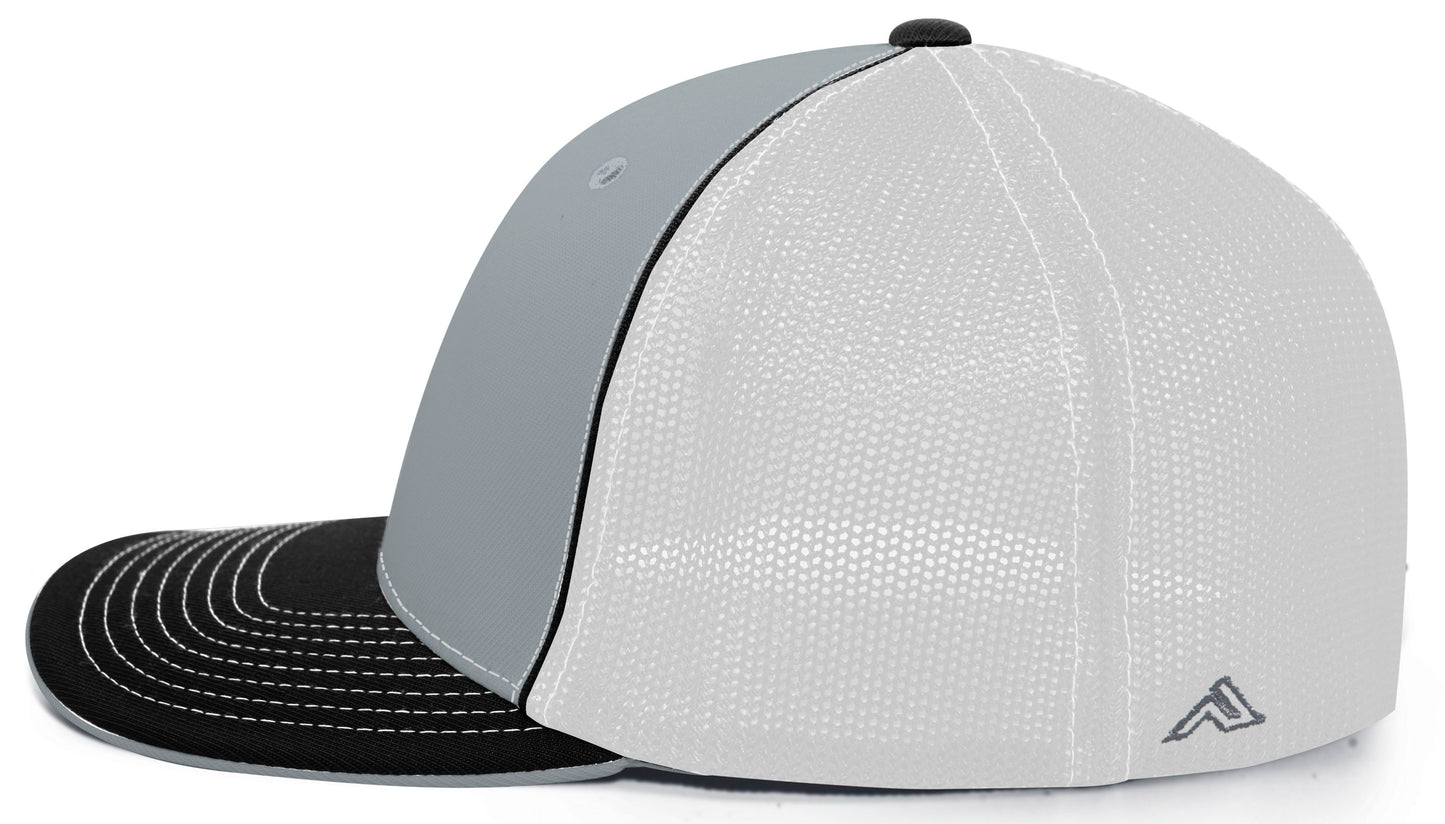 Pacific Headwear Trucker PacFlex Cap - Silver/White/Black