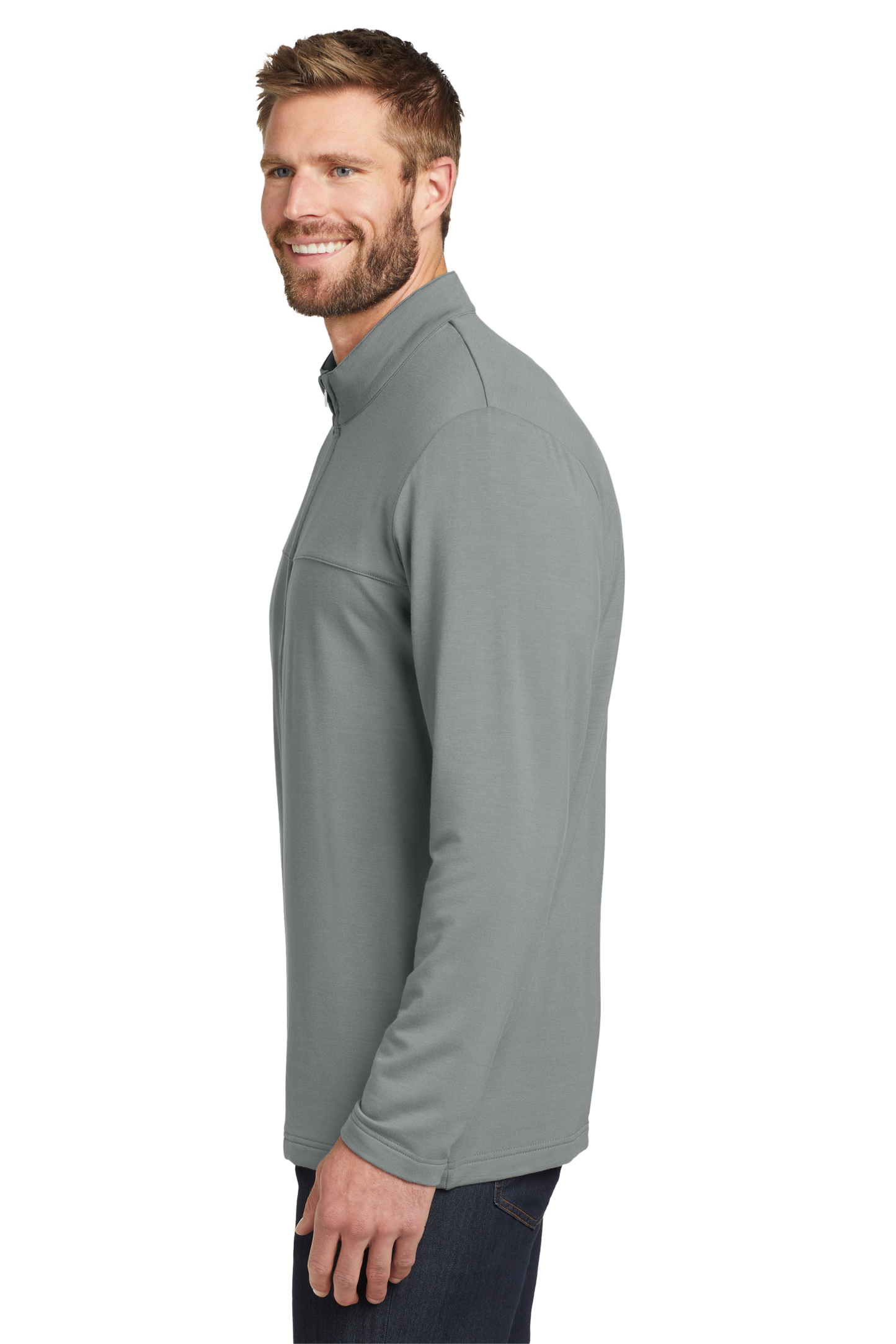 TravisMathew Newport Full-Zip Fleece - Quiet Shade Grey