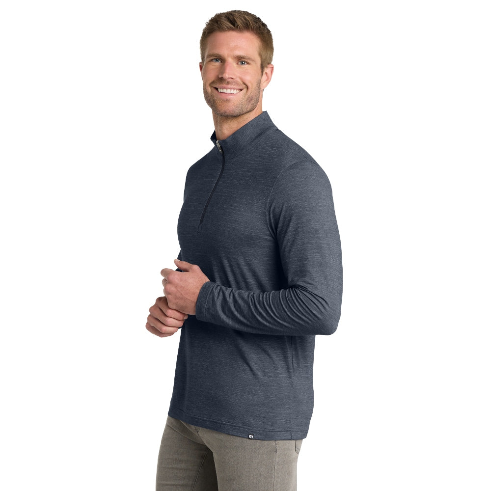 TravisMathew Crestview 1/4-Zip - Vintage Indigo Heather