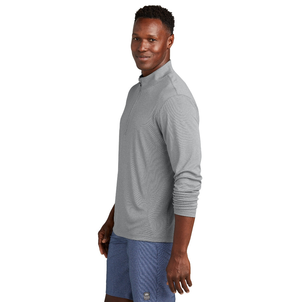 TravisMathew Coto Performance 1/4-Zip - Quiet Shade Grey Heather