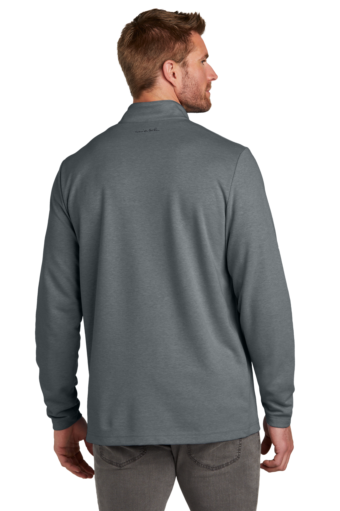 TravisMathew Coveside 1/4-Zip - Dark Grey Heather