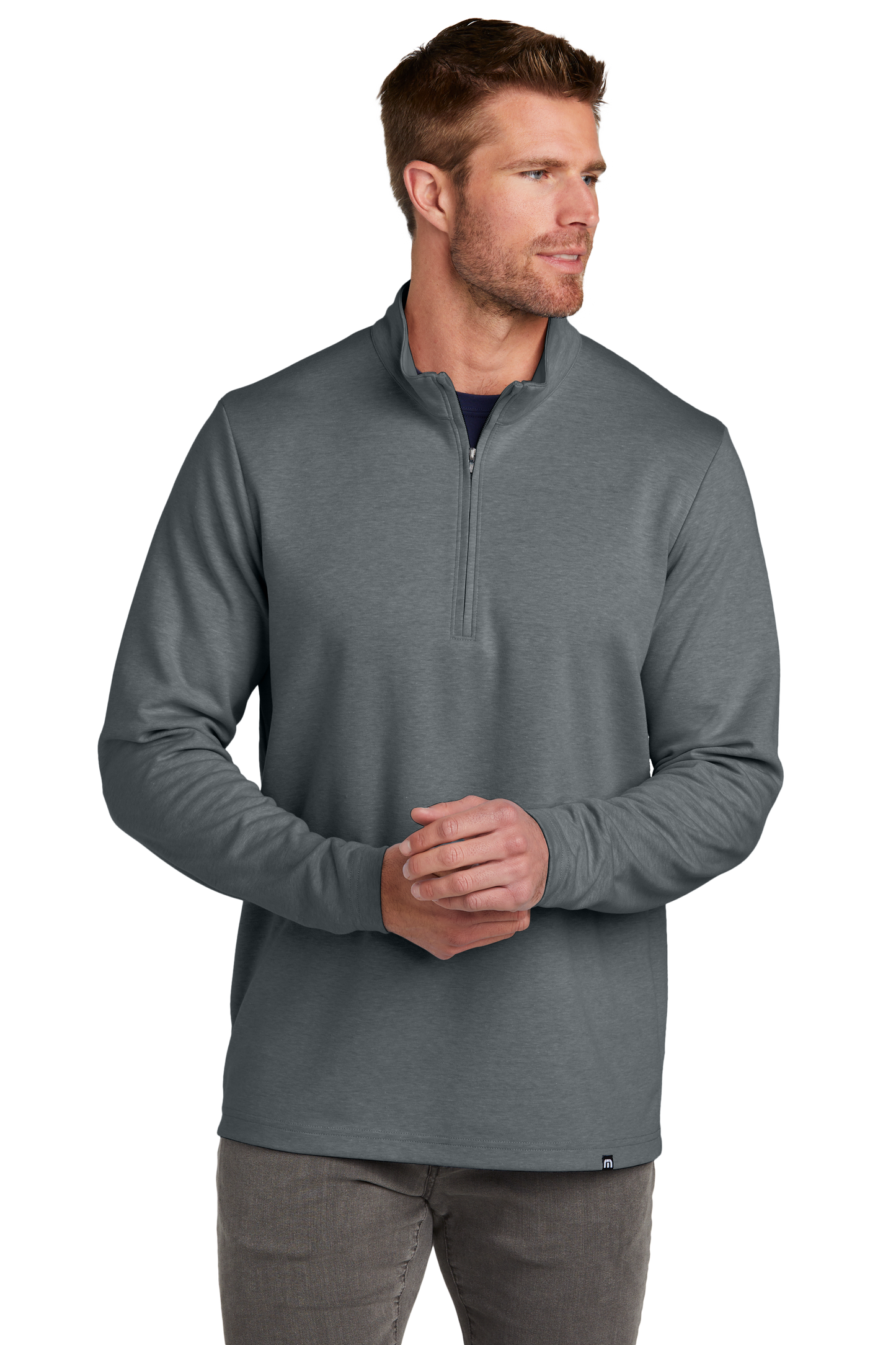 TravisMathew Coveside 1/4-Zip - Dark Grey Heather