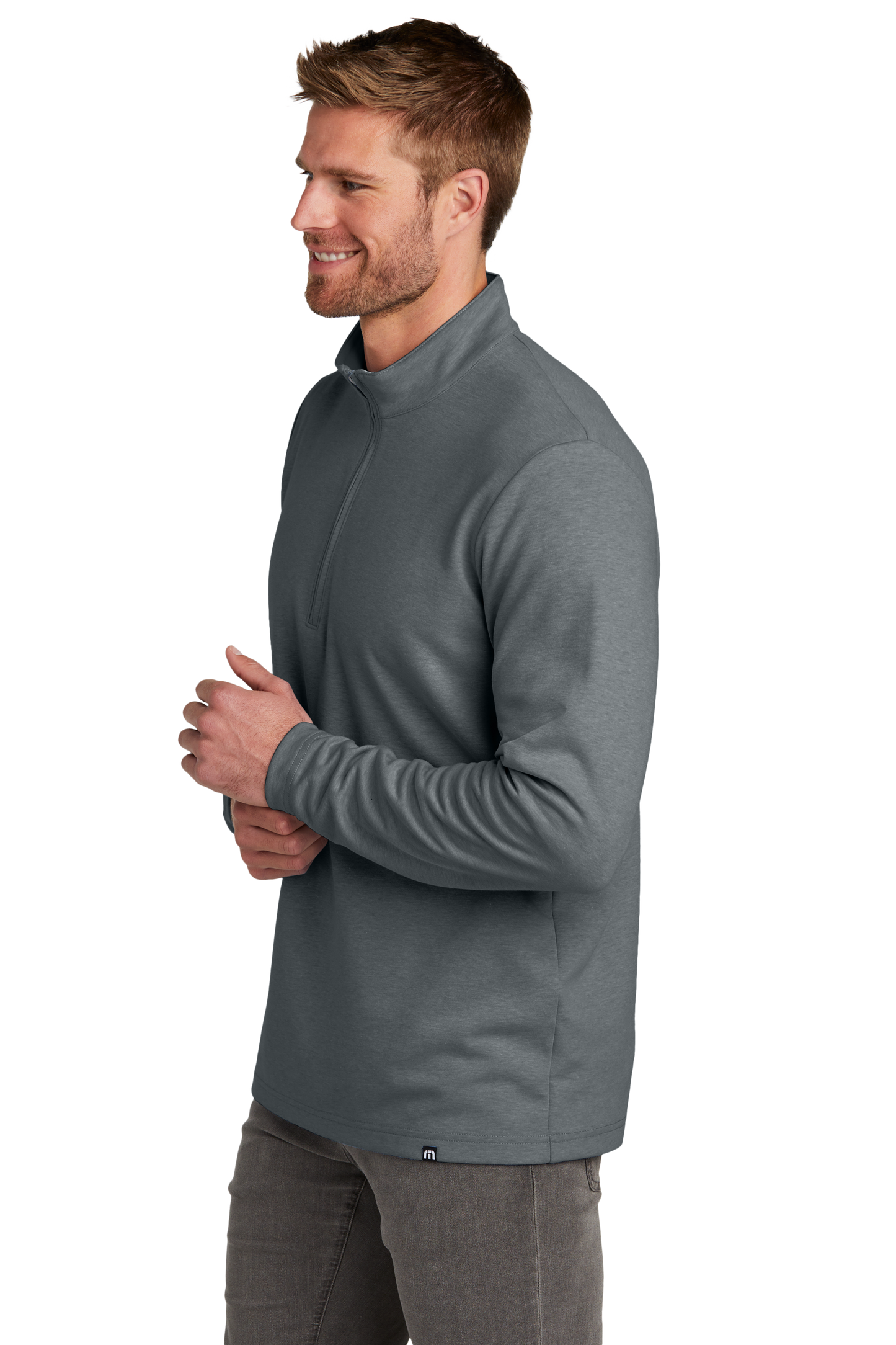 TravisMathew Coveside 1/4-Zip - Dark Grey Heather