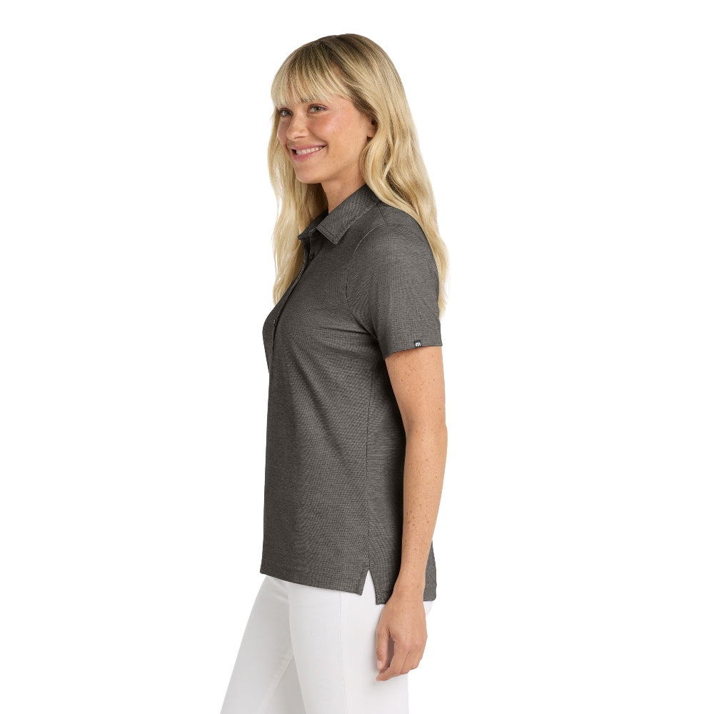 TravisMathew Women's Oceanside Heather Polo - Black Heather