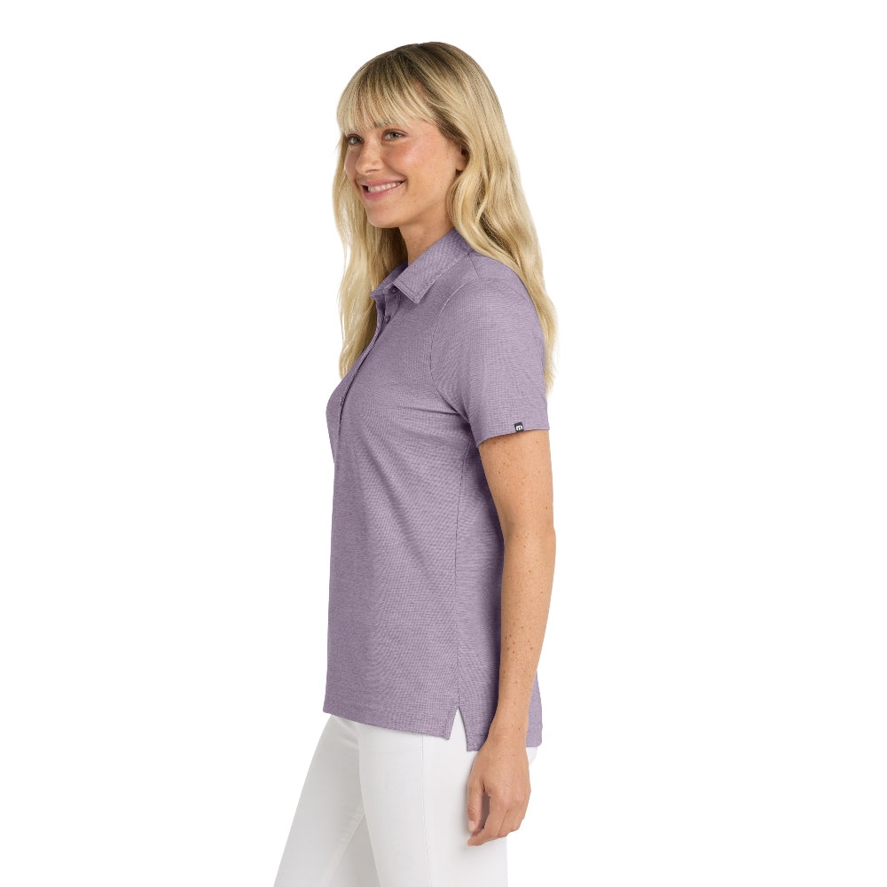 TravisMathew Women's Oceanside Heather Polo - Purple Sage Heather
