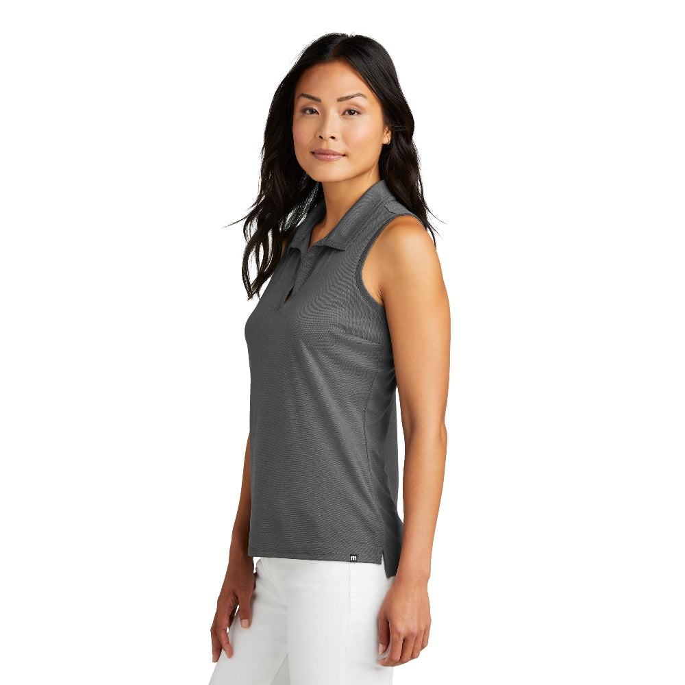 TravisMathew Women's Coto Performance Sleeveless Polo - Quiet Shade Grey/Black