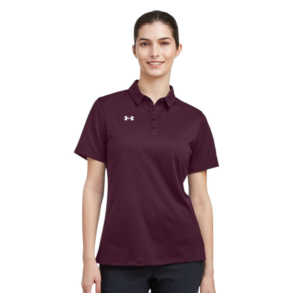 Under Armour Women's Tech™ Polo - Maroon/White