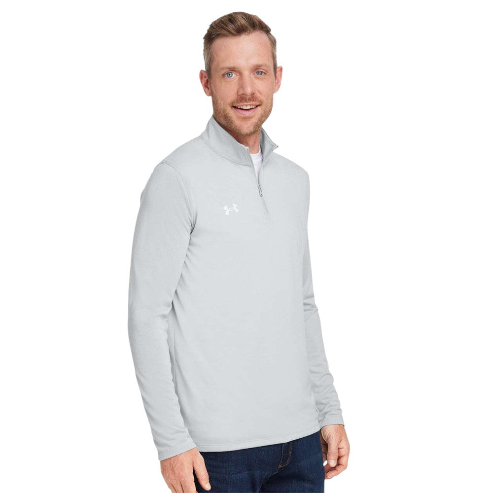 Under Armour Men's Team Tech™ Quarter-Zip Pullover - Mod Grey Light Heather/White
