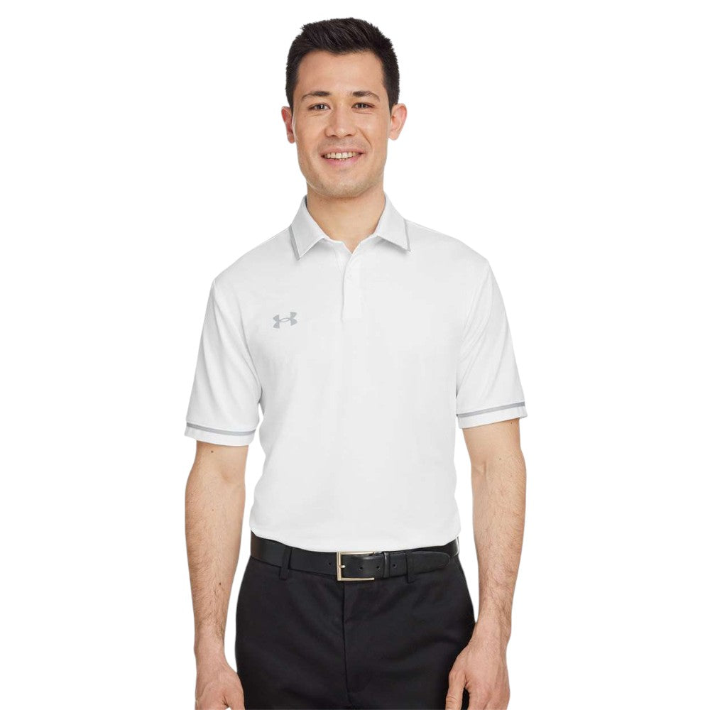 Under Armour Men's Tipped Teams Performance Polo - White/Mod Grey