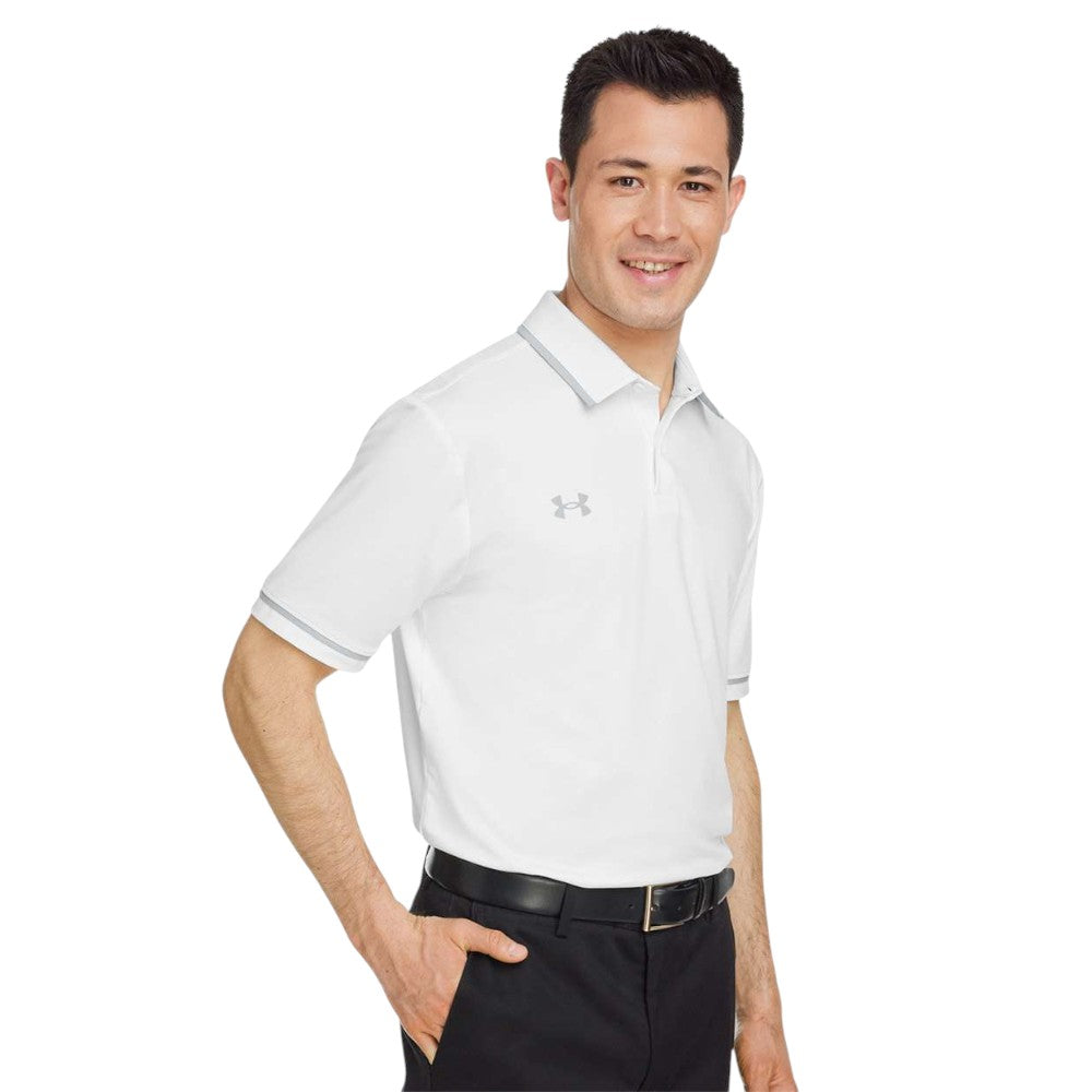 Under Armour Men's Tipped Teams Performance Polo - White/Mod Grey
