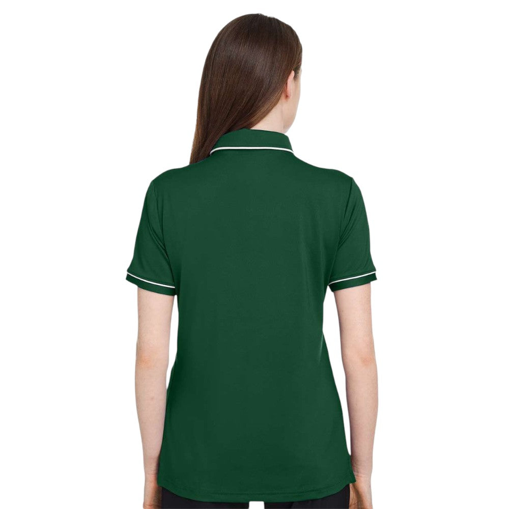 Under Armour Women's Tipped Teams Performance Polo - Forest Green/White
