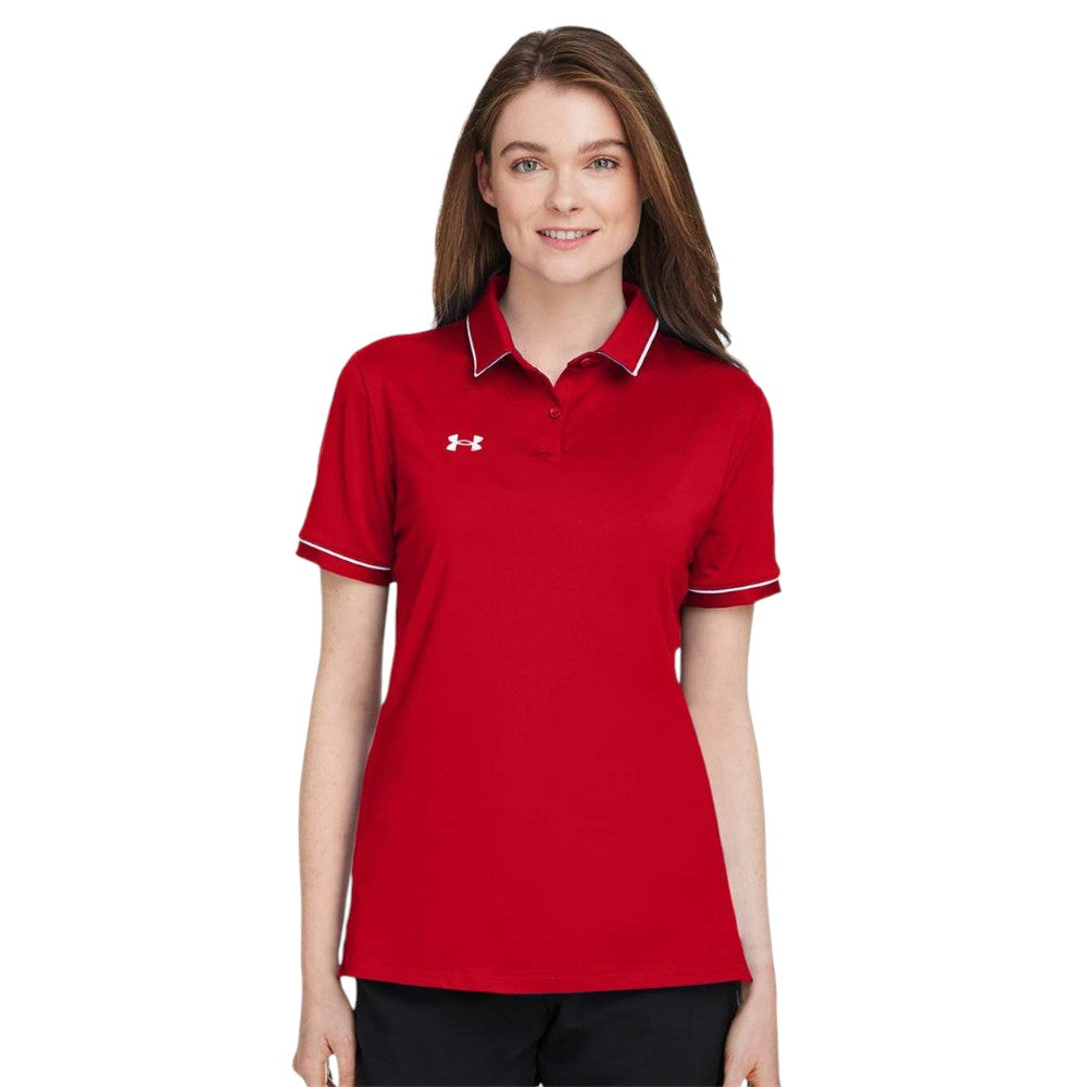 Under Armour Women's Tipped Teams Performance Polo - Red/White