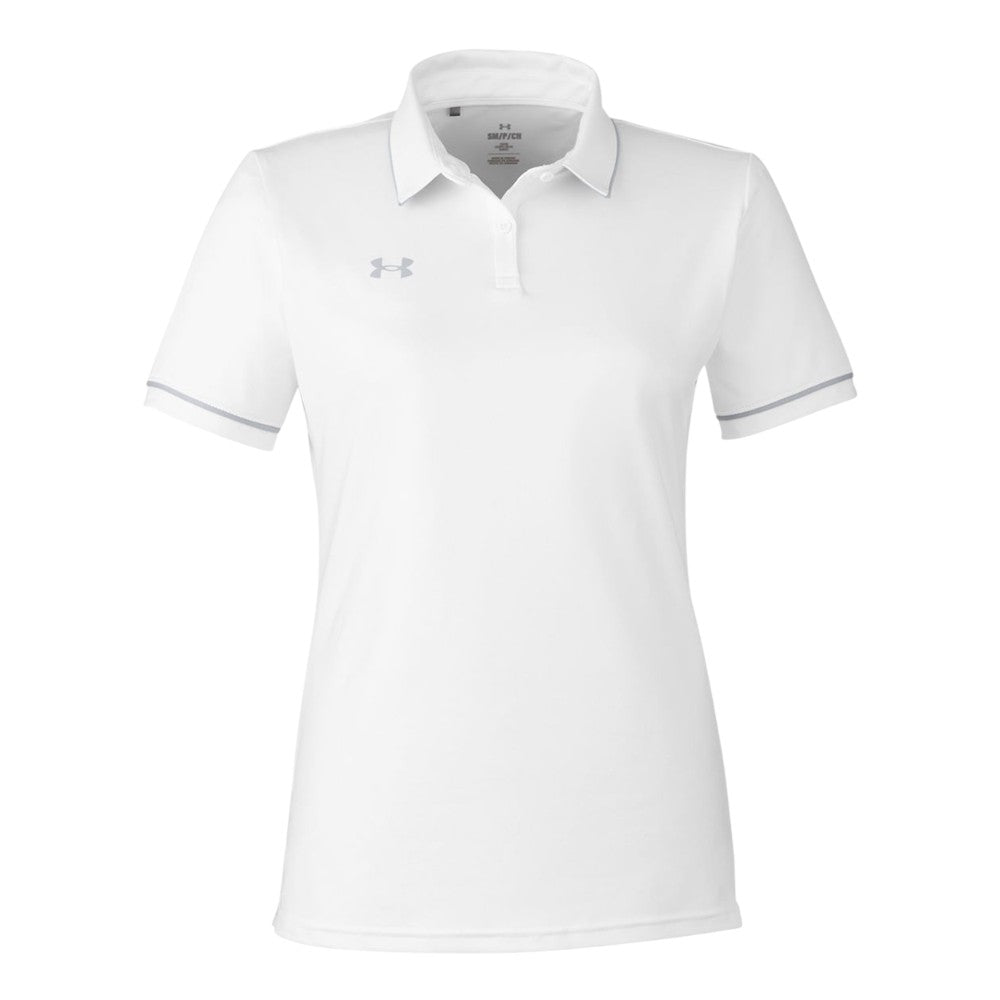 Under Armour Women's Tipped Teams Performance Polo - White/Mod Grey
