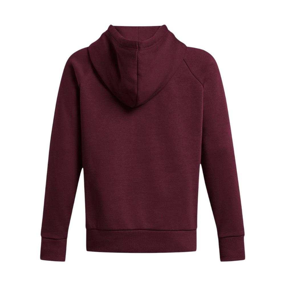Under Armour Women's Rival Fleece Hooded Sweatshirt - Maroon/White