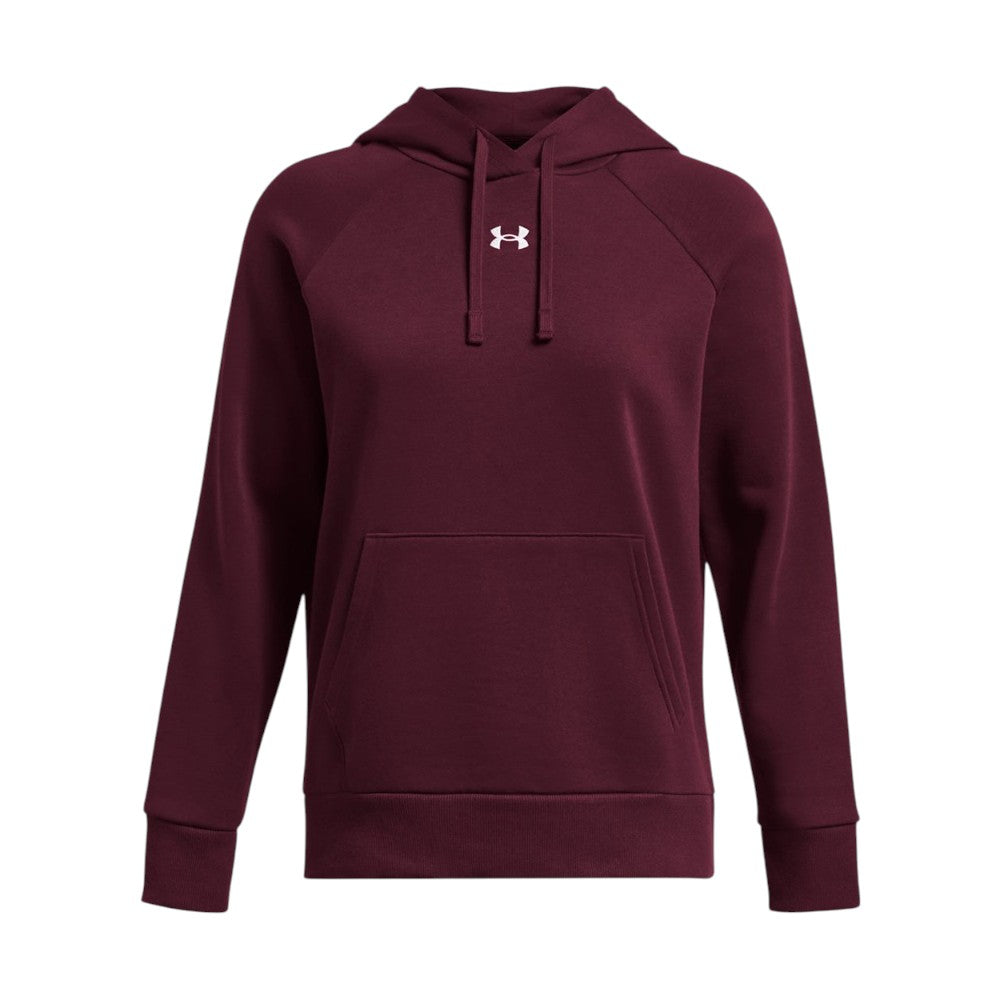 Under Armour Women's Rival Fleece Hooded Sweatshirt - Maroon/White
