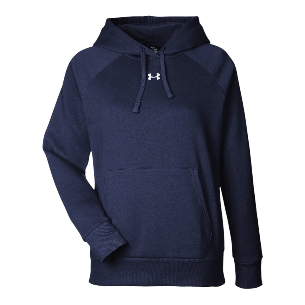Under Armour Women's Rival Fleece Hooded Sweatshirt - Midnight Navy/White
