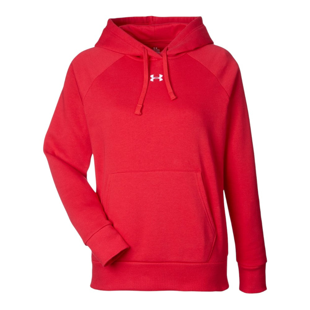 Under Armour Women's Rival Fleece Hooded Sweatshirt - Red/White