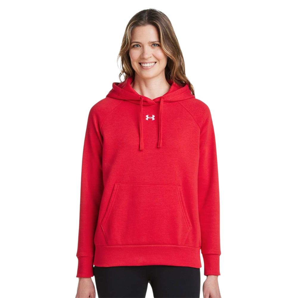 Under Armour Women's Rival Fleece Hooded Sweatshirt - Red/White