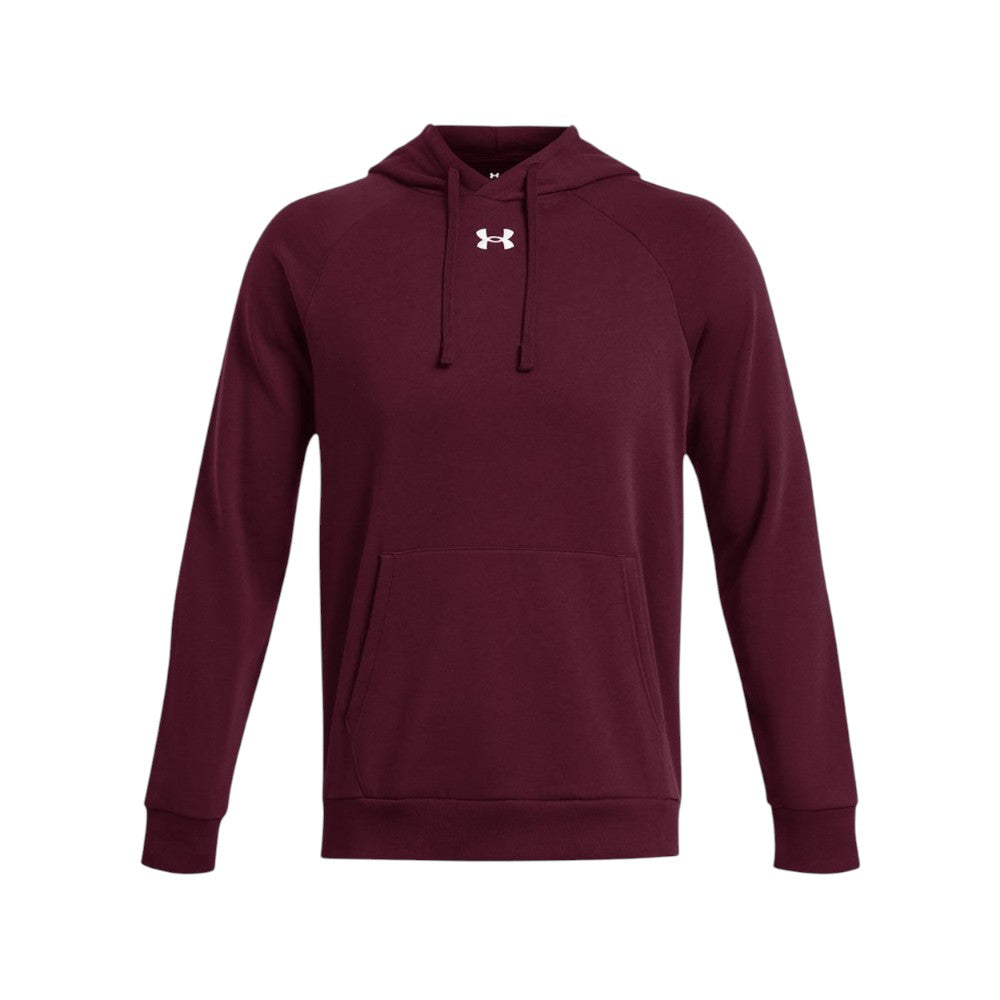 Under Armour Men's Rival Fleece Hooded Sweatshirt - Maroon/White