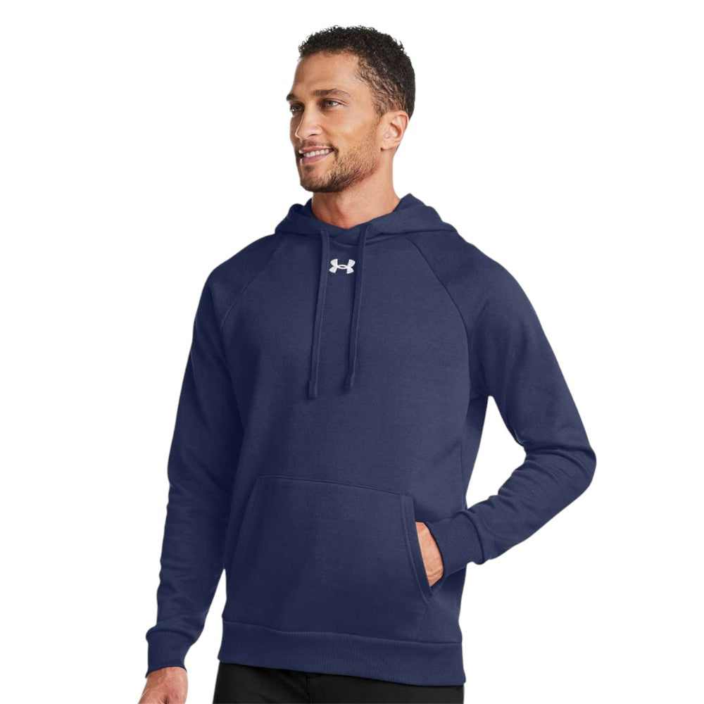 Under Armour Men's Rival Fleece Hooded Sweatshirt - Midnight Navy/White