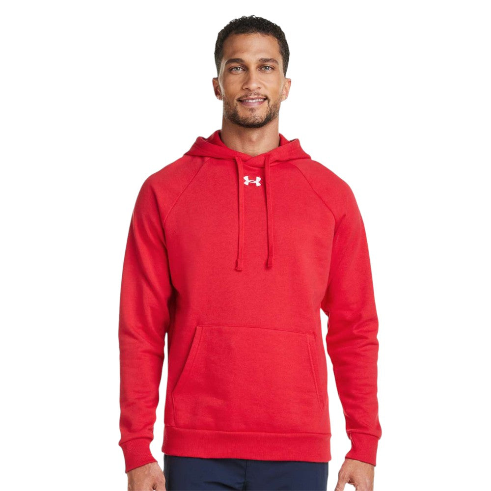 Under Armour Men's Rival Fleece Hooded Sweatshirt - Red/White