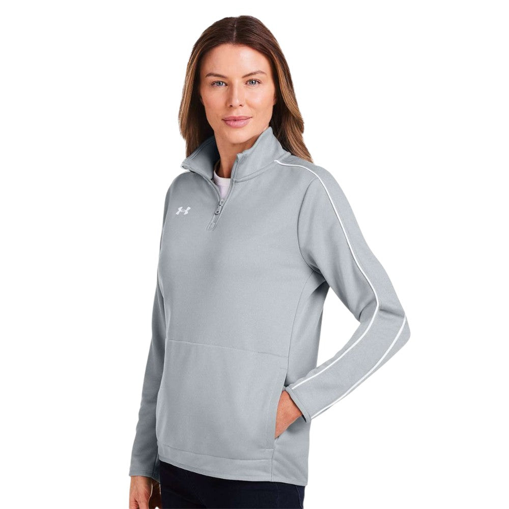 Under Armour Women's Command 2.0 Quarter-Zip Pullover - Mod Grey/White