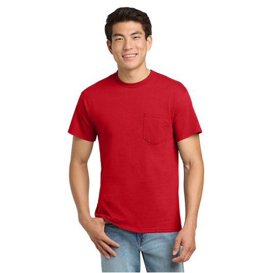 Ultra Cotton® 100% US Cotton T-Shirt with Pocket - Red