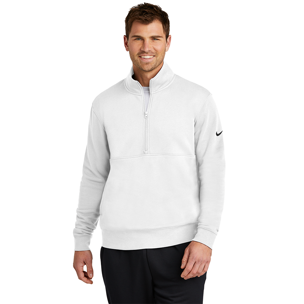 Nike Club Fleece Sleeve Swoosh 1/2-Zip - White
