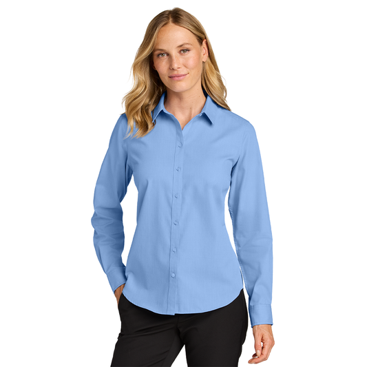 Port Authority® Women’s Long Sleeve Nailhead Easy Care Shirt - Swiss Blue